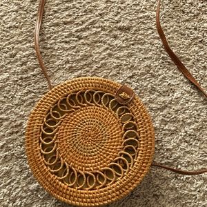 NWOT Round Rattan Crossbody bag